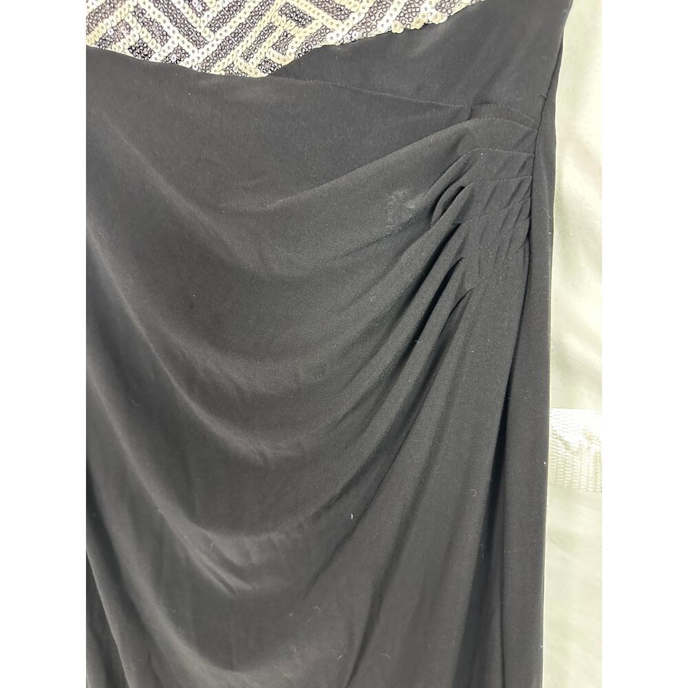 Lauren Ralph Lauren Size 2 Elegant Long Sequin Upper Slit Leg Maxi Dress - Picture 9 of 14